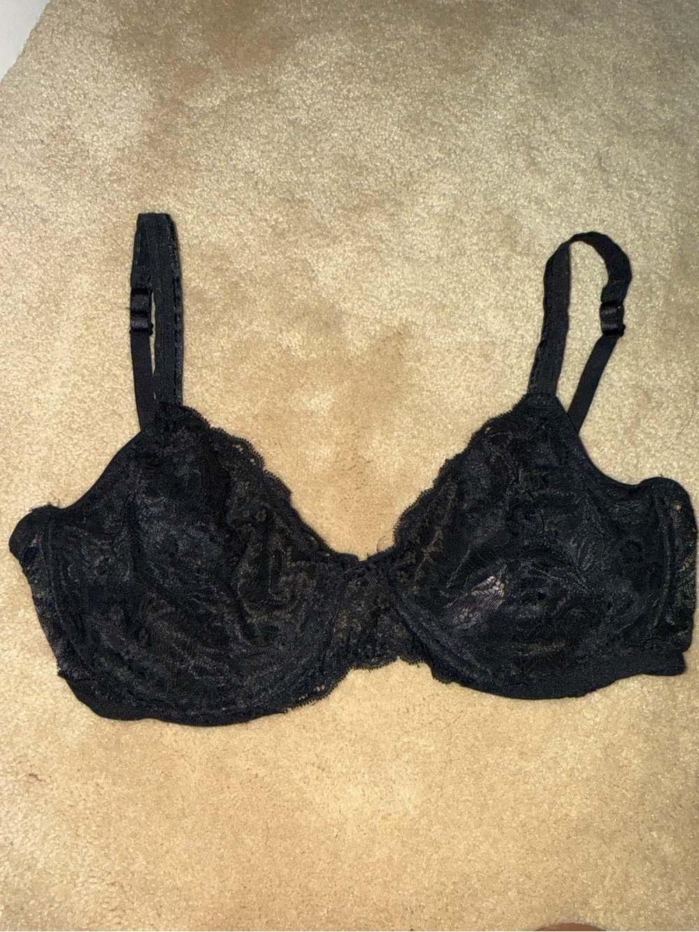 Candie's Black Lace Underwire Bra with Adjustable Straps